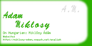 adam miklosy business card